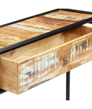 Masă consolă, 118 x 30 x 75 cm, lemn reciclat, cu aspect vintage - WOODBB154