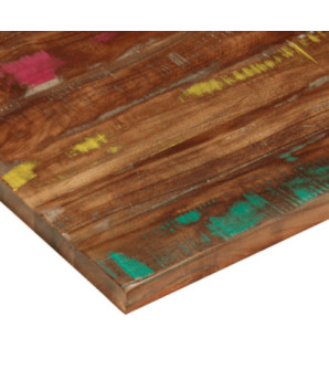 Blat masă rustic din lemn masiv reciclat, dreptunghiulară, 110x50x2,5 cm, handmade