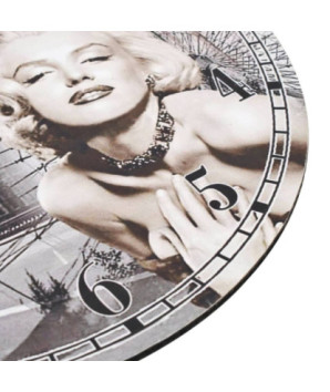 Ceas de perete vintage Marilyn Monroe, 30 cm, cu aspect retro - WOODBB1388
