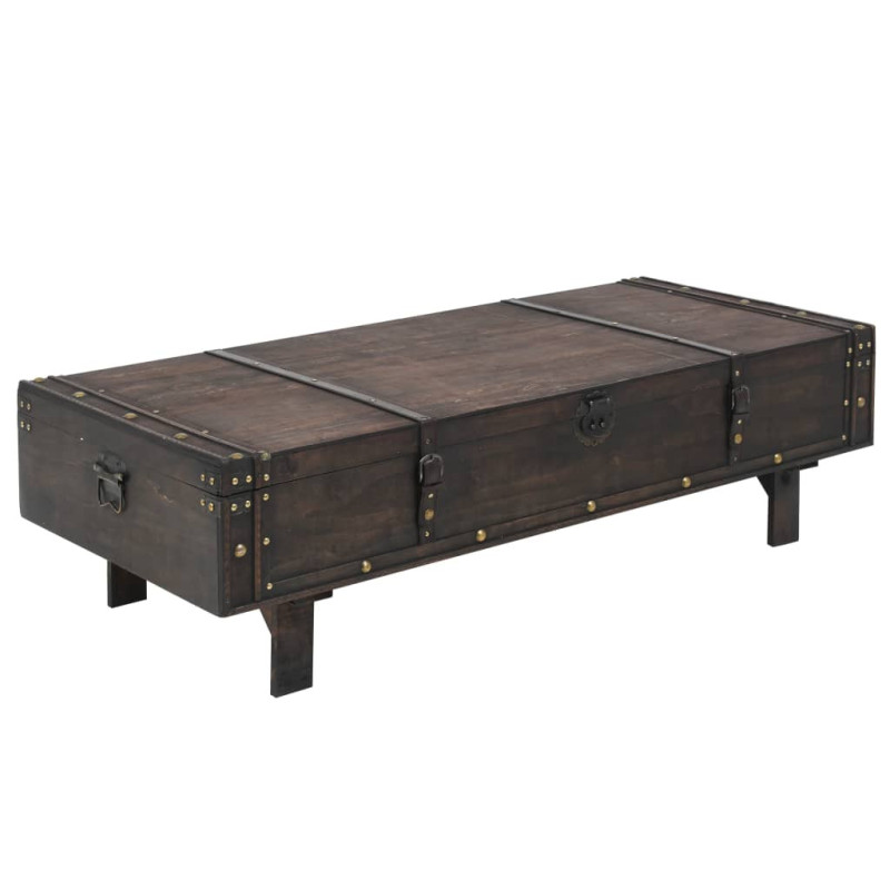 Măsuță de cafea din placaj, stil vintage, 120 x 55 x 35 cm, cu aspect antichizat - WOODBB1389