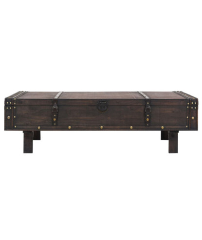 Măsuță de cafea din placaj, stil vintage, 120 x 55 x 35 cm, cu aspect antichizat - WOODBB1389