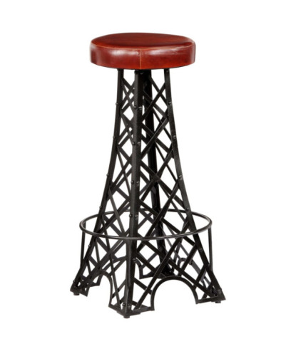 Scaune de bar, 2 buc., piele naturală, cu aspect industrial - WOODBB1392