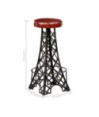 Scaune de bar, 2 buc., piele naturală, cu aspect industrial - WOODBB1392 Scaune de bar, 2 buc., piele naturală, cu aspect industrial - WOODBB1392