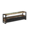 Comodă TV cu picioare, aspect vintage, din lemn masiv reciclat, 120 x 30 x 40 cm, handmade