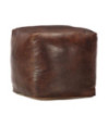Taburet maro închis 40x40x40 cm piele naturală de capră - WOODBB1401 Taburet maro închis 40x40x40 cm piele naturală de capră - WOODBB1401