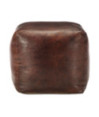 Taburet maro închis 40x40x40 cm piele naturală de capră - WOODBB1401 Taburet maro închis 40x40x40 cm piele naturală de capră - WOODBB1401