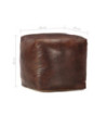 Taburet maro închis 40x40x40 cm piele naturală de capră - WOODBB1401 Taburet maro închis 40x40x40 cm piele naturală de capră - WOODBB1401