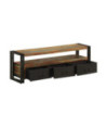 Comodă TV cu picioare, aspect vintage, din lemn masiv reciclat, 120 x 30 x 40 cm, handmade