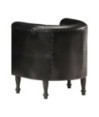 Fotoliu, negru, piele naturală - WOODBB1405