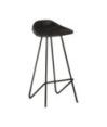 Scaune de bar, 2 buc., negru, piele naturală, cu aspect industrial - WOODBB1406 Scaune de bar, 2 buc., negru, piele naturală, cu aspect industrial - WOODBB1406