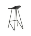 Scaune de bar, 2 buc., negru, piele naturală, cu aspect industrial - WOODBB1406 Scaune de bar, 2 buc., negru, piele naturală, cu aspect industrial - WOODBB1406