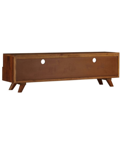Comodă TV cu picioare, aspect retro, din lemn masiv reciclat, 140 x 30 x 40 cm, handmade