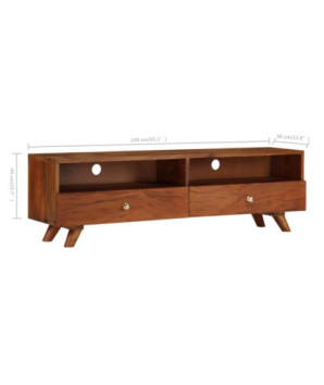 Comodă TV cu picioare, aspect retro, din lemn masiv reciclat, 140 x 30 x 40 cm, handmade