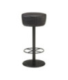 Scaun de bar, negru, piele naturală - WOODBB1416 Scaun de bar, negru, piele naturală - WOODBB1416