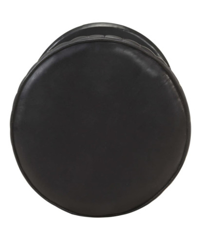 Scaun de bar, negru, piele naturală - WOODBB1416