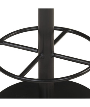 Scaun de bar, negru, piele naturală - WOODBB1416