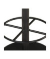 Scaun de bar, negru, piele naturală - WOODBB1416 Scaun de bar, negru, piele naturală - WOODBB1416