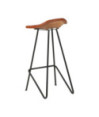 Scaune de bar, 2 buc., maro, piele naturală, cu aspect industrial - WOODBB1425 Scaune de bar, 2 buc., maro, piele naturală, cu aspect industrial - WOODBB1425