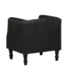 Fotoliu spătar rotund, negru, piele naturală de capră, cu aspect vintage - WOODBB1428 Fotoliu spătar rotund, negru, piele naturală de capră, cu aspect vintage - WOODBB1428