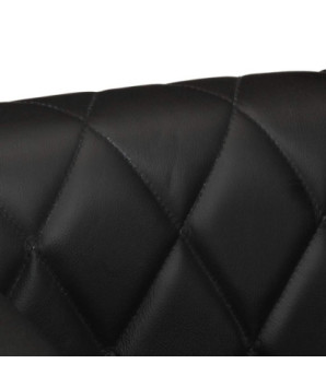 Fotoliu spătar rotund, negru, piele naturală de capră, cu aspect vintage - WOODBB1428