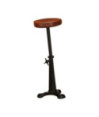 Scaune de bar, 2 buc., maro, piele naturală și fontă - WOODBB1430 Scaune de bar, 2 buc., maro, piele naturală și fontă - WOODBB1430