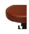 Scaune de bar, 2 buc., maro, piele naturală și fontă - WOODBB1430 Scaune de bar, 2 buc., maro, piele naturală și fontă - WOODBB1430