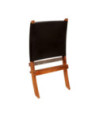 Scaun relaxant pliant, negru, piele naturală, cu aspect rustic - WOODBB1438 Scaun relaxant pliant, negru, piele naturală, cu aspect rustic - WOODBB1438