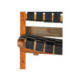 Scaun pliant împletit, negru, piele naturală, cu aspect rustic - WOODBB1443 Scaun pliant împletit, negru, piele naturală, cu aspect rustic - WOODBB1443
