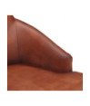 Scaune de bucătărie, 4 buc., maro, piele naturală de capră, cu aspect vintage - WOODBB1451