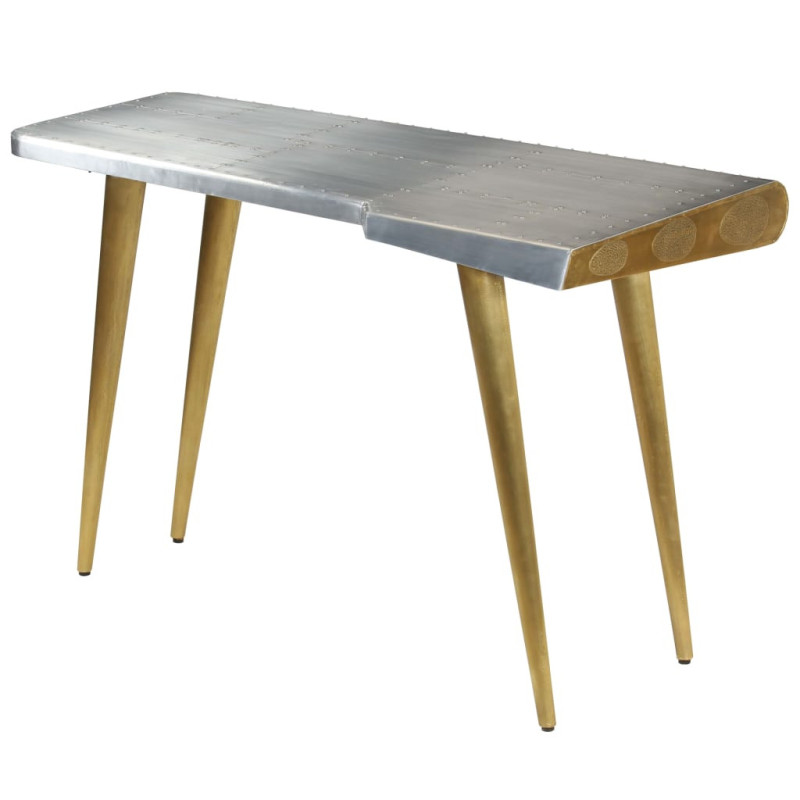 Birou de scris aviator vintage, stil aviație, 120x60x76 cm, cu aspect industrial - WOODBB1457 Birou de scris aviator vintage, stil aviație, 120x60x76 cm, cu aspect industrial - WOODBB1457