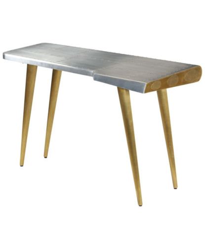 Birou de scris aviator vintage, stil aviație, 120x60x76 cm, cu aspect industrial - WOODBB1457