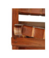 Scaun pliant împletit, maro, piele naturală, cu aspect rustic - WOODBB1461 Scaun pliant împletit, maro, piele naturală, cu aspect rustic - WOODBB1461