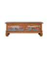 Comodă TV, 110 x 35 x 40 cm, lemn reciclat de tec, cu aspect rustic - WOODBB162