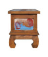 Comodă TV, 110 x 35 x 40 cm, lemn reciclat de tec, cu aspect rustic - WOODBB162