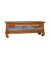 Comodă TV, 110 x 35 x 40 cm, lemn reciclat de tec, cu aspect rustic - WOODBB162