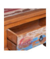 Comodă TV, 110 x 35 x 40 cm, lemn reciclat de tec, cu aspect rustic - WOODBB162