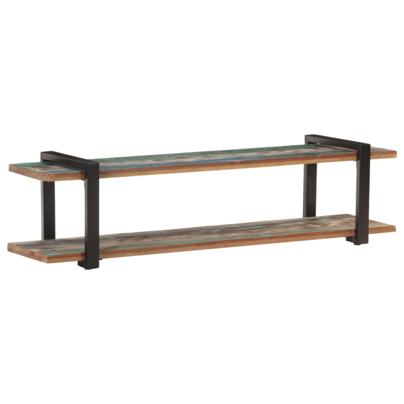 Comodă TV cu picioare, aspect industrial, din lemn masiv reciclat, 160 x 40 x 40 cm, handmade
