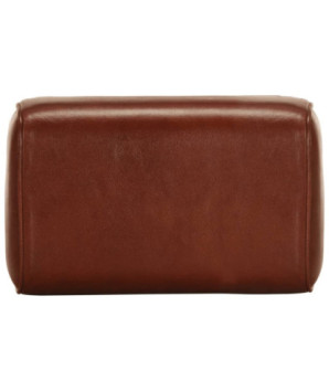 Bancă Bok gimnastică maro 38 cm piele naturală/lemn masiv mango, cu aspect vintage - WOODBB1468