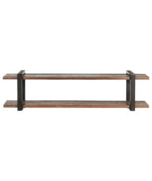 Comodă TV cu picioare, aspect industrial, din lemn masiv reciclat, 160 x 40 x 40 cm, handmade