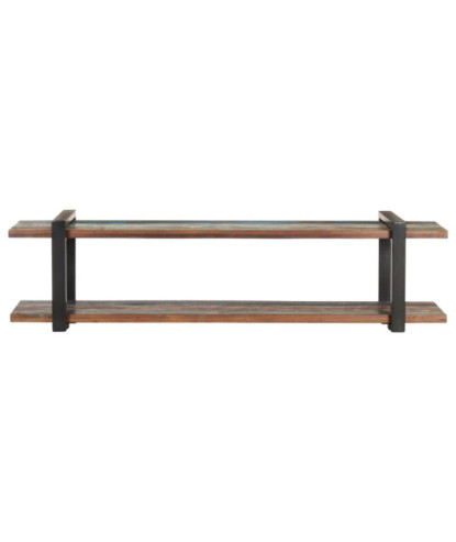 Comodă TV cu picioare, aspect industrial, din lemn masiv reciclat, 160 x 40 x 40 cm, handmade