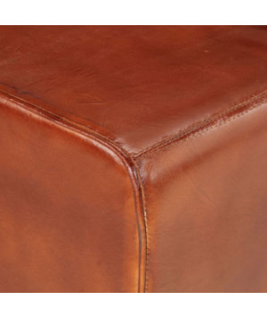Bancă de gimnastică, maro, 160 cm, piele naturală - WOODBB1474