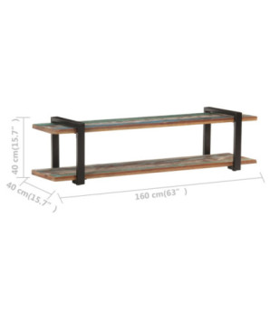Comodă TV cu picioare, aspect industrial, din lemn masiv reciclat, 160 x 40 x 40 cm, handmade