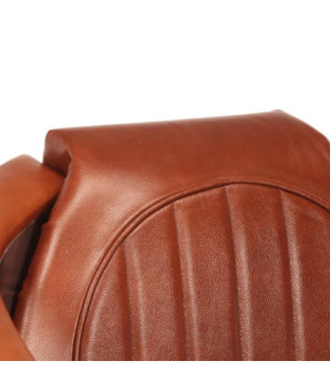 Fotoliu aviator, maro, piele naturală - WOODBB1478