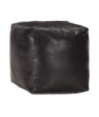 Fotoliu puf, negru, 40 x 40 x 40 cm, piele naturală de capră - WOODBB1479 Fotoliu puf, negru, 40 x 40 x 40 cm, piele naturală de capră - WOODBB1479
