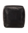 Fotoliu puf, negru, 40 x 40 x 40 cm, piele naturală de capră - WOODBB1479 Fotoliu puf, negru, 40 x 40 x 40 cm, piele naturală de capră - WOODBB1479