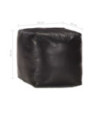 Fotoliu puf, negru, 40 x 40 x 40 cm, piele naturală de capră - WOODBB1479 Fotoliu puf, negru, 40 x 40 x 40 cm, piele naturală de capră - WOODBB1479