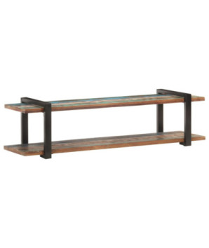Comodă TV cu picioare, aspect industrial, din lemn masiv reciclat, 160 x 40 x 40 cm, handmade