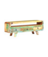 Comodă TV cu picioare, aspect vintage, din lemn masiv reciclat, 117 x 30 x 41 cm, handmade