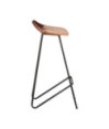 Scaune de bar, 2 buc., maro, piele naturală, cu aspect industrial - WOODBB1483 Scaune de bar, 2 buc., maro, piele naturală, cu aspect industrial - WOODBB1483