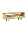 Comodă TV cu picioare, aspect vintage, din lemn masiv reciclat, 117 x 30 x 41 cm, handmade
